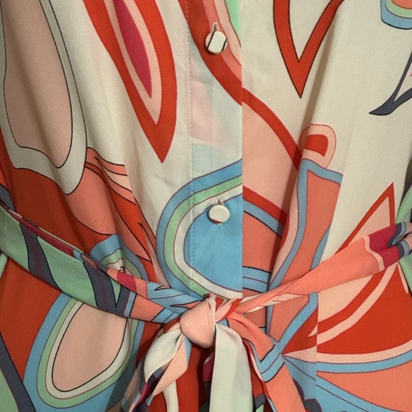 ALEXIS for Target Mixed Floral Long Sleeve Robe Dress S 70’s Tropical Party Trip - Picture 13 of 14